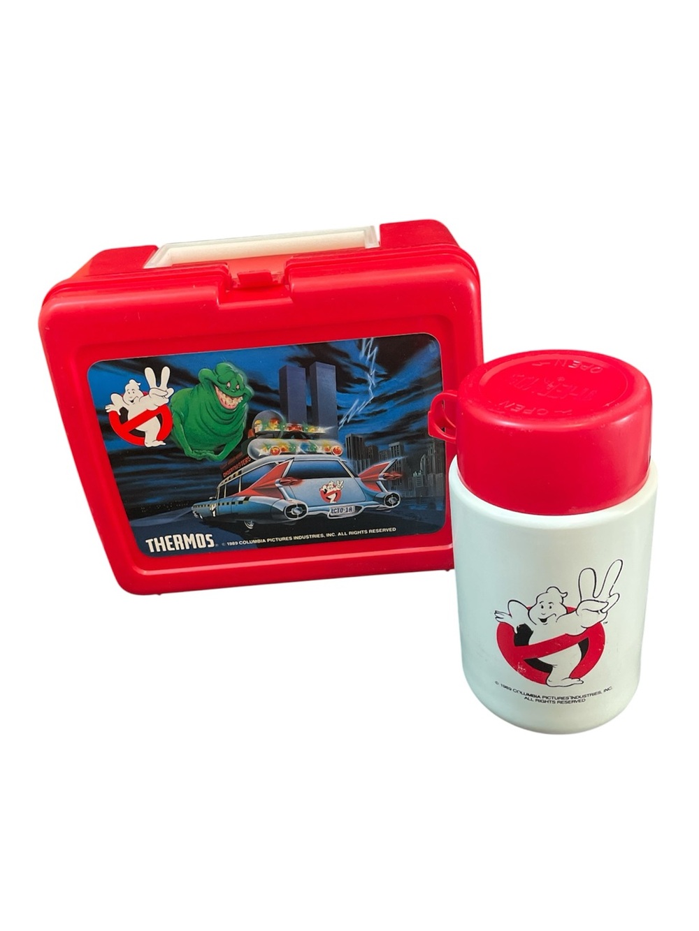 Vintage Thermos Ghostbusters II Lunchbox and Thermos Red Slimer 1989